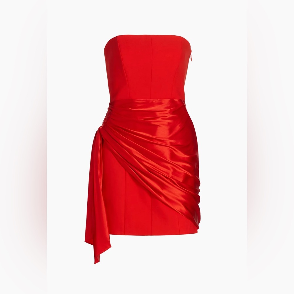 Cinq à Sept Kennith Side-Tied Strapless Cocktail Dress